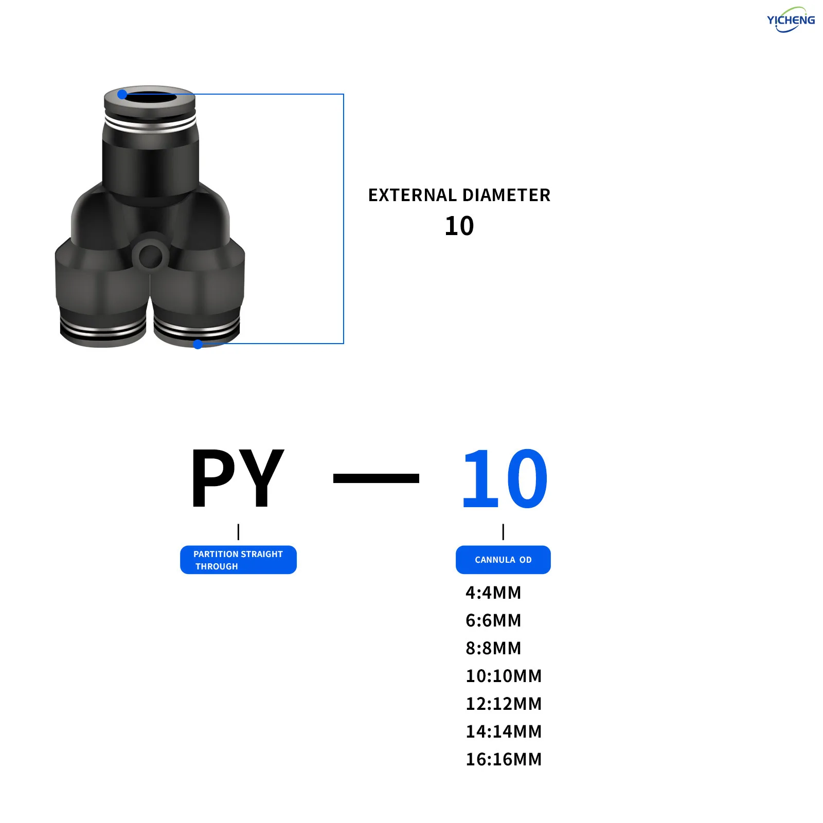 10MM ID Hose Connector Y Split - Push Fit Connector ulasan dan harga