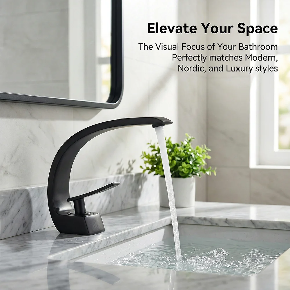 Matte Black Bathroom Faucet, A - Silicone Tap Washer ulasan dan harga