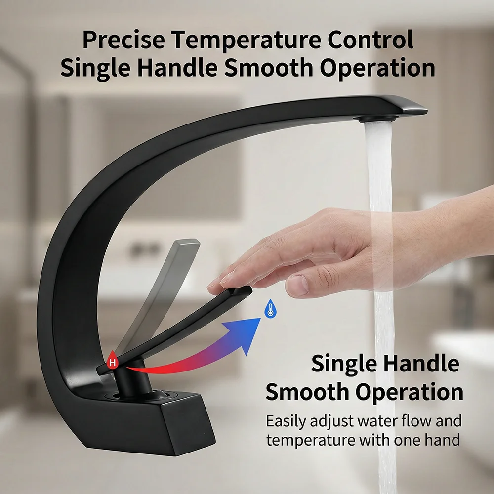 Matte Black Bathroom Faucet, A - Silicone Tap Washer ulasan dan harga