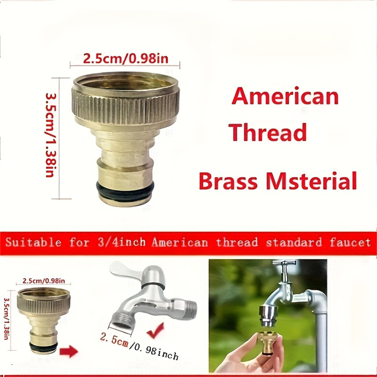 3/4 inch Threaded Garden Water - Compression Fitting Brass ulasan dan harga