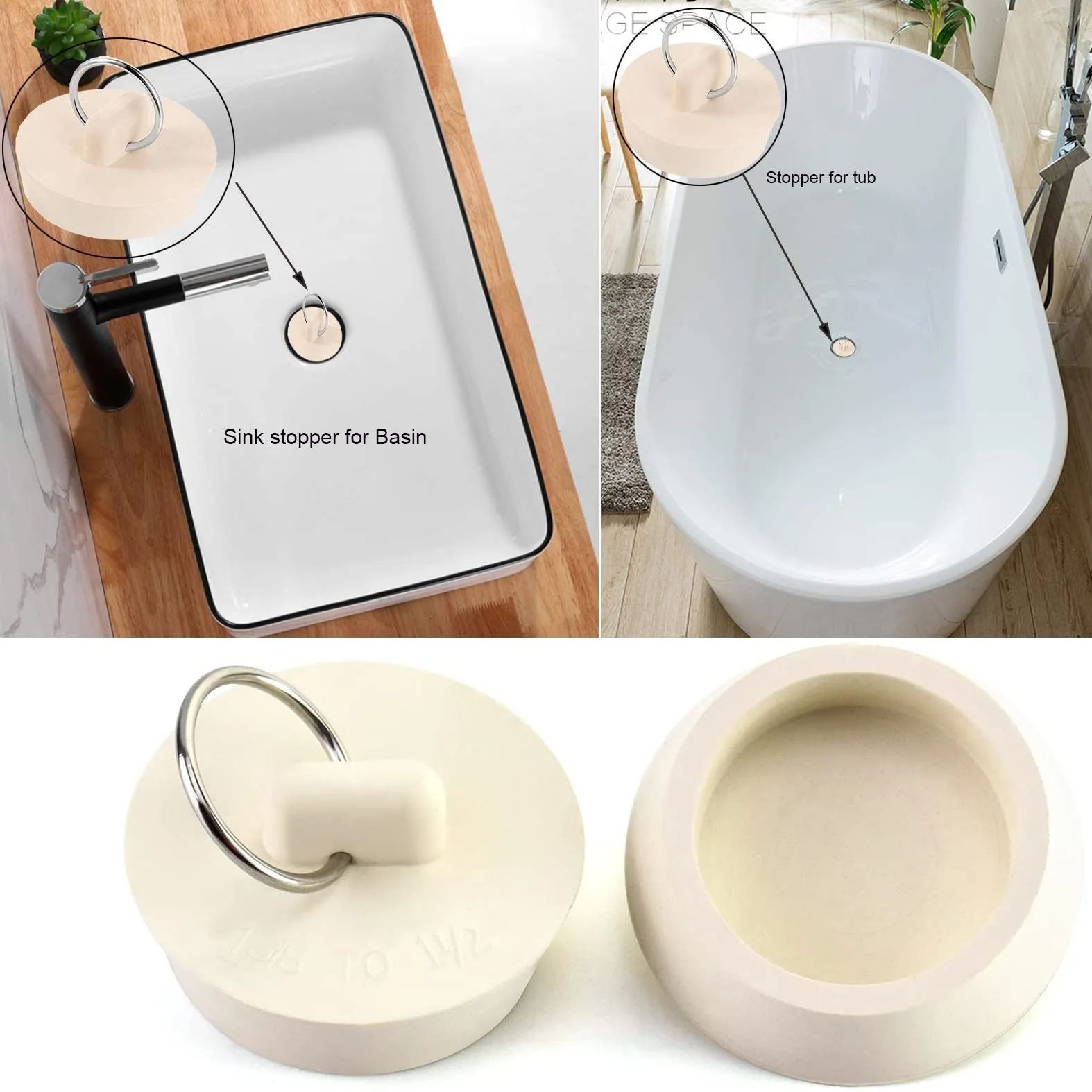 1pcs Rubber Round Tub Stopper  - Drain Pipe Clip ulasan dan harga