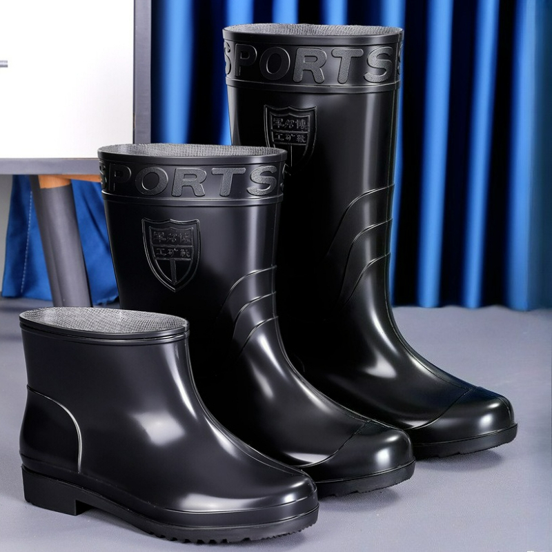 Men's Rain Boots Work High-Tub - Pipe Bending Spring ulasan dan harga