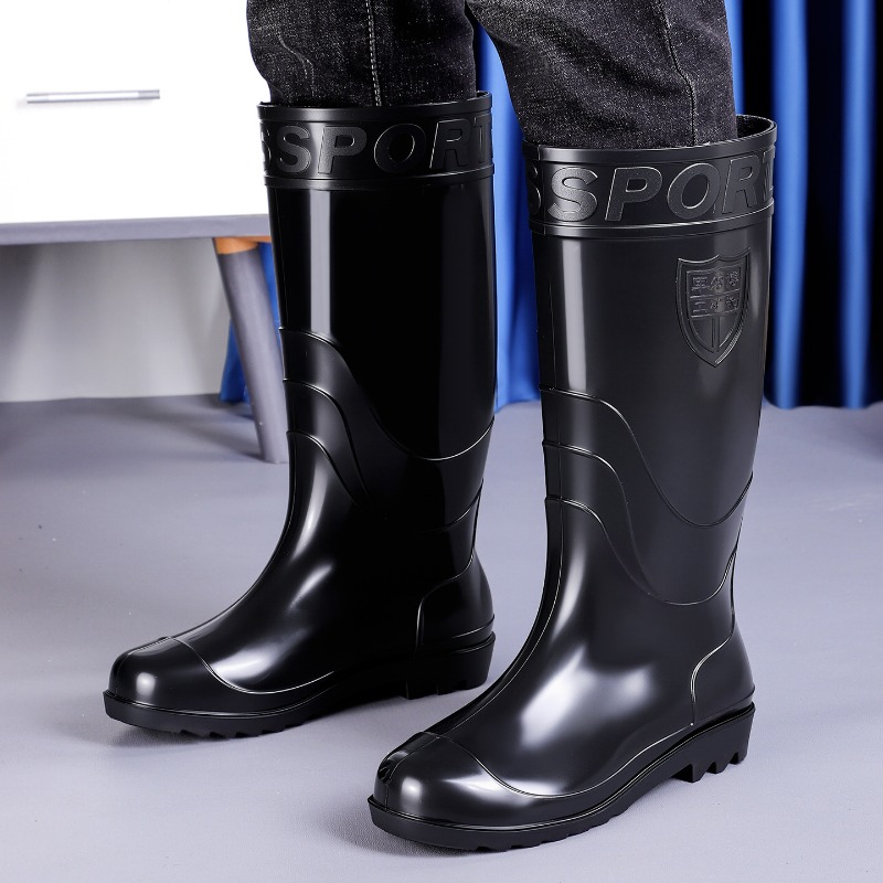 Men's Rain Boots Work High-Tub - Pipe Bending Spring ulasan dan harga