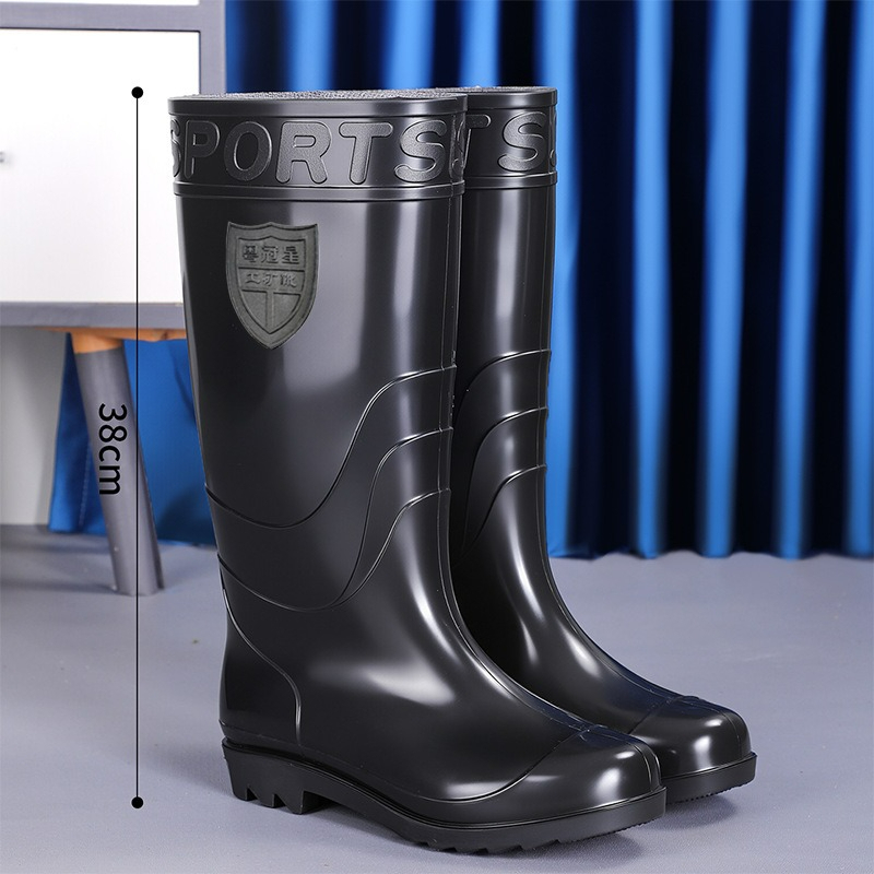 Men's Rain Boots Work High-Tub - Pipe Bending Spring ulasan dan harga