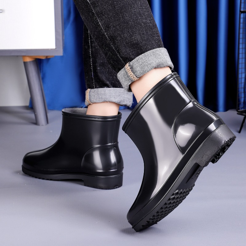 Men's Rain Boots Work High-Tub - Pipe Bending Spring ulasan dan harga