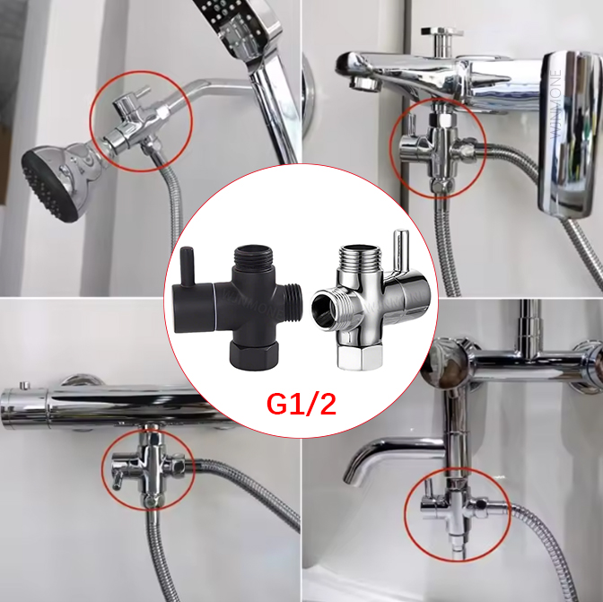 Black Silver 3 Way T-Adapter D - Shower Valve Cartridge ulasan dan harga