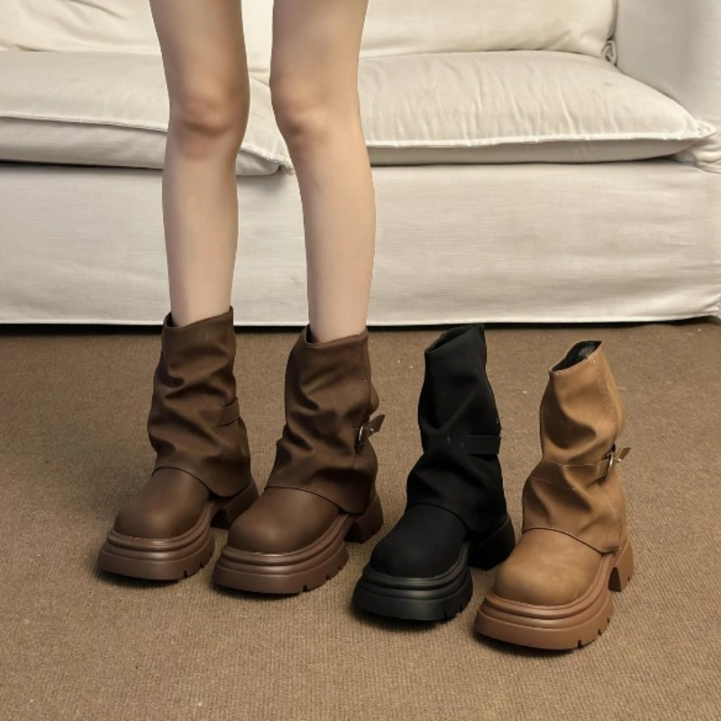 Women's Thick Bottom Boots Bri - Pipe Bending Spring ulasan dan harga
